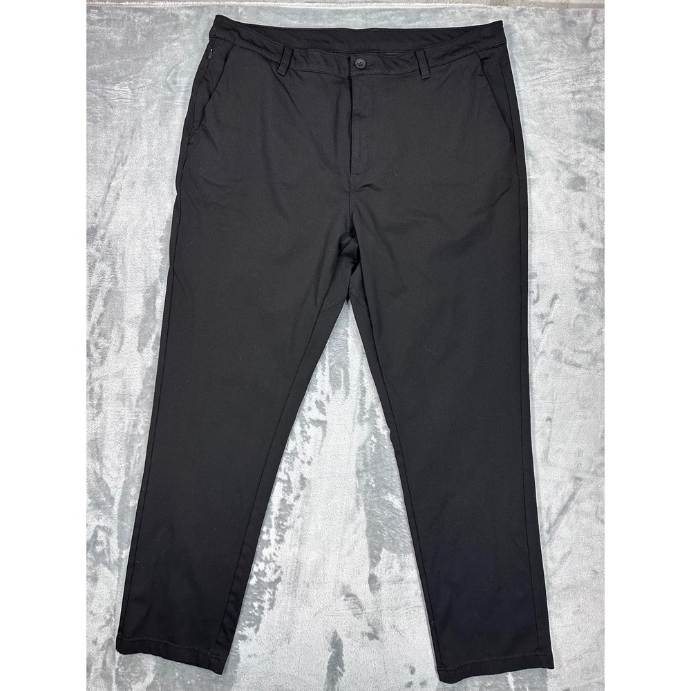 INTO THE AM Mens Everyday Chino Pants Black Stretch Size 42 Tech Chinos